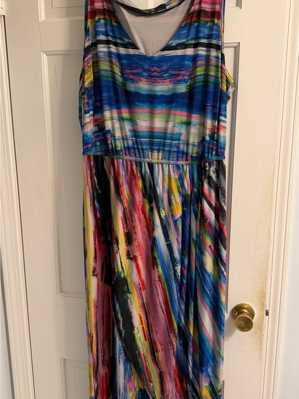 Amanda Uprichard Multicolor Brushstroke Maxi Dress